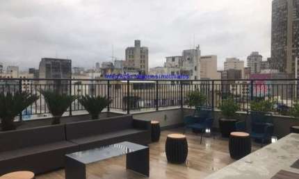 Apartamento 28m², 01 dormitório (sendo 01 suíte) e 01 banheiro.  Condomínio com portaria, segurança 24hrs, salão de festa, espaço gourmet, academia e