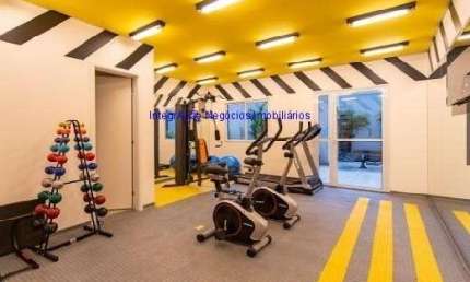 Apartamento 39m², 02 dormitórios e 01 banheiro.  Condomínio com portaria, segurança 24hrs, salão de festa, playground, academia, sala de reunião e chu