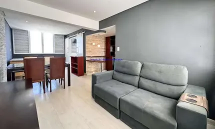 Apartamento 47m², 01 dormitório, 01 banheiro e 01 vaga na garagem.  Condomínio com Segurança, Portaria, Salão de Festas, Churrasqueira