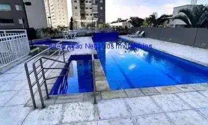 Apartamento mobiliado 58m², 02 dormitórios, 02 banheiros e 01 vaga na garagem.  condomínio com segurança, portaria, academia, piscina e salão de festa