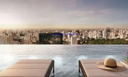 Apartamento 53,53m², 01 dormitório, 01 banheiro e 01 vaga de garagem; (Fotos ilustrativas).  Condomínio com portaria, segurança, piscina, academia