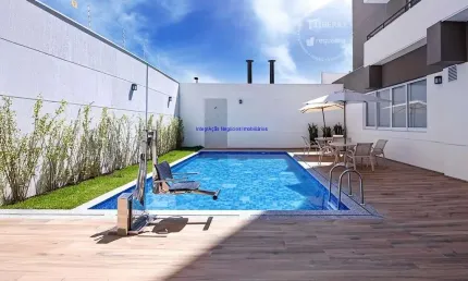 Apartamento studio 37,43m², 02 dormitórios e 01 banheiro; (fotos ilustrativas).  condomínio com segurança e portaria, piscina
