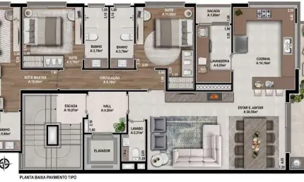 Apartamento 3 quartos sendo 3 suítes para venda no bairro jardim américa em caxias do sul