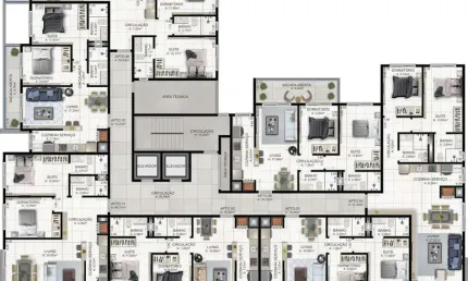 Apartamento 2 quartos sendo 1 suíte para venda no bairro praia da cal em torres