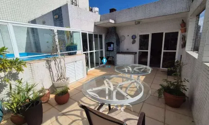 Cobertura com 4 quartos para alugar na avenida doutor epitácio pessoa, --, embaré, santos por r$ 12.000