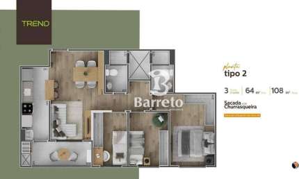 Apartamento com 3 dormitórios à venda, 64 m² por R$ 530.000,00 - Igapó - Londrina/PR