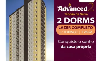 Apartamento no taboão da serra - 50m²,  2 dormitórios, 1 vaga. últimas unidades.