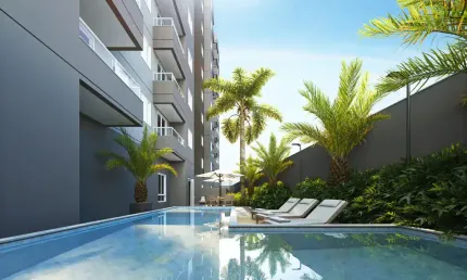 Apartamento com 45m² - 2 dormitórios com varanda e 1 vaga de garagem