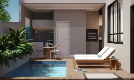 Linda casa Com Piscina no condomínio Porto Marina, entrega com 20 dias
