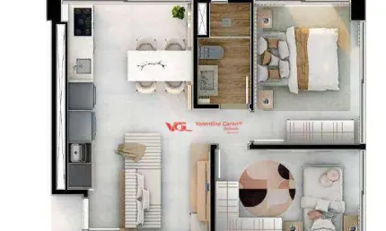 Apartamento com 2 dormitórios à venda, 50 m² por R$ 579.268,80 - Centro - Indaiatuba/SP