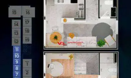 Apartamento duplex com 2 dormitórios à venda, 48 m² por r$ 495.050,86 - jardim são conrado - indaiatuba/sp