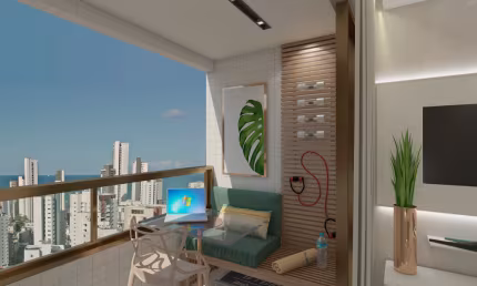 Planta Inteligente Prédio novo  3 suítes sendo dois quartos Demi-suíte