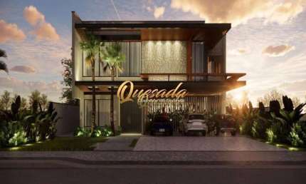 Sobrado novo à venda, 5 suítes, piscina, Condomínio Villa dos Pinheiros, Indaiatuba.