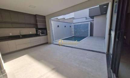 Casa térrea nova, à venda, 3 suítes, planejados, piscina, Condomínio Milano, Indaiatuba.