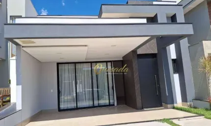 Casa térrea nova, à venda, 3 suítes, planejados, condomínio jardim brescia, indaiatuba.