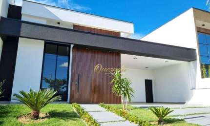 Casa térrea nova, à venda, 3 suítes, piscina, escritório, Condomínio Laguna, Indaiatuba.
