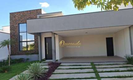 Casa térrea nova, à venda, 3 suítes, piscina, escritório, Condomínio Piemonte, Indaiatuba.