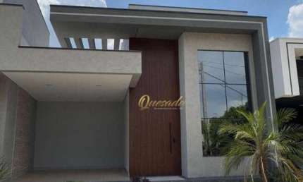 Casa térrea nova, à venda, 3 suítes, planejados, no condomínio Park Gran Reserve, Indaiatuba.
