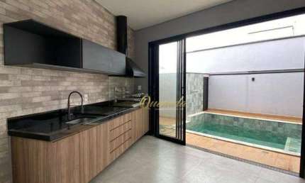 Casa nova à venda, 3 suítes, piscina, Condomínio Gran Reserve, Indaiatuba.