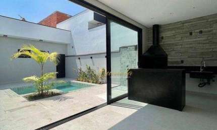Casa térrea nova, à venda, 3 suítes, piscina, planejados, Condomínio Laguna, Indaiatuba.