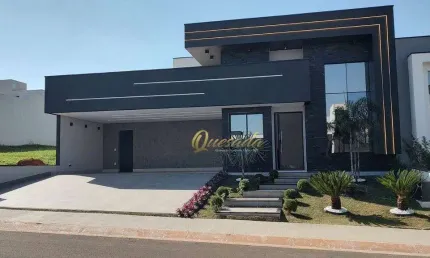 Casa térrea nova, à venda, 3 suítes, escritório, piscina, condomínio maria josé, indaiatuba.