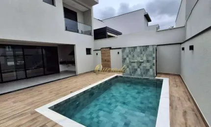 Sobrado novo à venda, 3 suítes, piscina, Condomínio Jardins Di Roma, Indaiatuba.