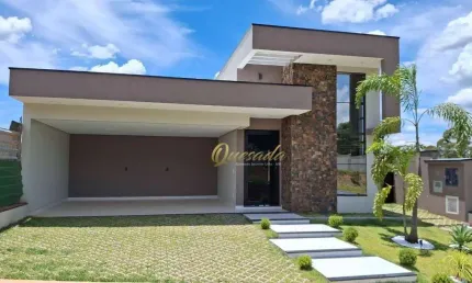 Casa térrea nova à venda, 3 suítes, piscina, escritório, Condomínio Vila Sapezal, Indaiatuba.