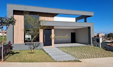 Casa térrea nova à venda, 3 suítes, piscina, escritório, Condomínio Villa Sapezal, Indaiatuba.