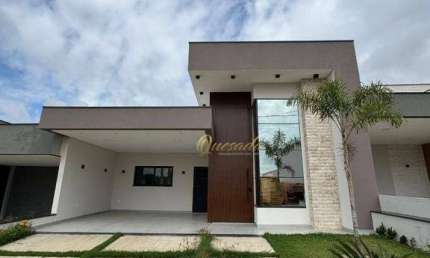 Casa térrea nova, à venda, 3 suítes, planejados, piscina, Condomínio Evidências, Indaiatuba.