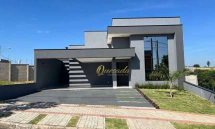 Casa térrea nova, à venda, 3 suítes, planejados, piscina, automação, Condomínio Laguna, Indaiatuba.