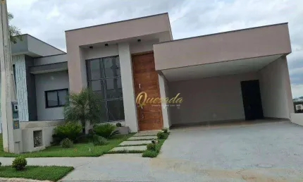 Casa térrea nova, à venda, 3 suítes, piscina, Condomínio Piemonte, Indaiatuba.