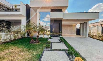 Casa térrea nova à venda, 3 suítes, piscina, planejados, Condomínio Jardins Di Roma, Indaiatuba.