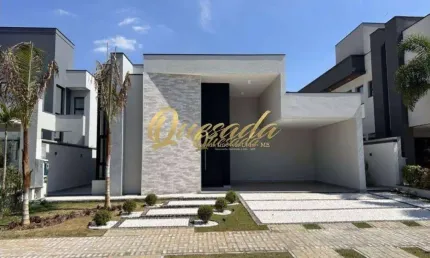 Casa térrea nova, para locação, 4 suítes, piscina, Condomínio Maison Du Parc, Indaiatuba.