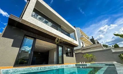 Sobrado novo, à venda, 3 suítes, piscina, Condomínio Vila Paradiso, Indaiatuba.