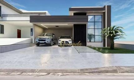 Casa térrea em construção, à venda, 3 suítes, piscina, escritório, Condomínio Milano, Indaiatuba.