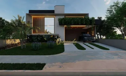 Casa térrea nova, à venda, 3 suítes, planejados, piscina, escritório, Villa Sapezal, Indaiatuba.