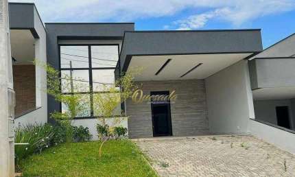 Casa térrea nova à venda, 3 suítes, quintal, Condomínio Gran Reserve, Indaiatuba.