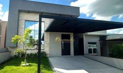 Casa térrea nova, à venda, 3 suítes, planejados, piscina, Condomínio Mantova, Indaiatuba.