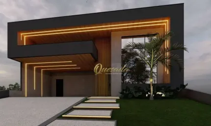 Casa térrea em construção, à venda, 3 suítes, piscina, Condomínio Evidências, Indaiatuba.