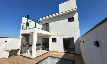 Sobrado novo, à venda, 3 dormitórios, 2 suítes, piscina, Parque Barnabé, Indaiatuba.