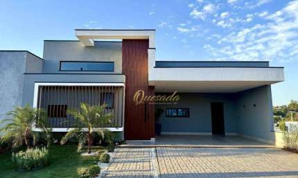 Casa térrea nova, à venda, 3 suítes, planejados, escritório, Condomínio Laguna, Indaiatuba.