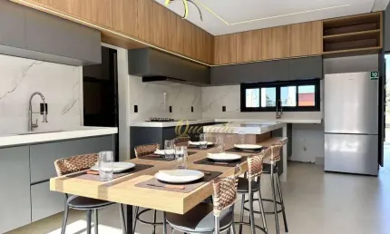 Casa térrea nova, à venda, 3 suítes, planejados, escritório, condomínio laguna, indaiatuba.