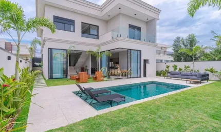 Sobrado à venda, 4 suítes, planejados, escritório, piscina, Condomínio Jardim dos Lagos, Indaiatuba.