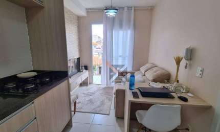 Vila Alpina, 1 dormitório, sala dois ambientes com varanda, Wc, cozinha integrada e lavanderia, finamente decorado