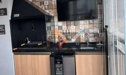 Apartamento com sacada gourmet no tatuapé - 03 vagas de garagem - lazer completo