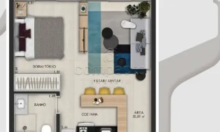 Kitnet / Stúdio à venda no Pinheiros, São José do Rio Preto , 35 m2 por R$ 429.000