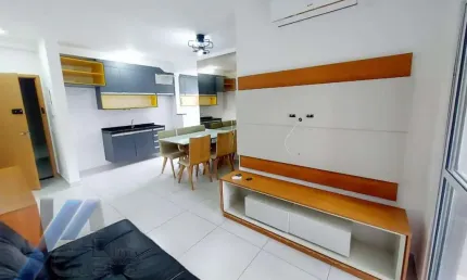 Ubatuba, Centro - Apartamento mobiliado com 02 dormitórios, sendo 01 suíte e área de lazer.