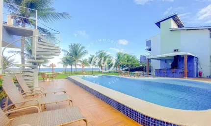 Itacimirim|Apartamento com Terraço 73m²| 3 Suítes|1 Vaga| Mobiliado| Pé na areia