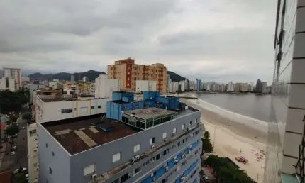 Imóvel para venda possui 26 metros quadrados com 1 quarto frente praia em centro - são vicente - sp