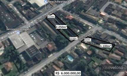 3 lotes com 3.350m² Totais separados por uma rua, com potencial construtivo em frente á Renault Paranaguá á venda – J. Veloso Im
